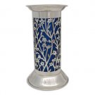 Sterling Silver Vase with Cutout Flowers and Insert