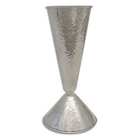 Sterling Silver Vase with Hammered Pattern and Cones