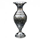 Silver Plated Vase with Ovals and Roses