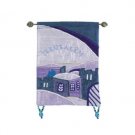 Yair Emanuel Wall Hanging With Jerusalem City Rooftops Design In Blue