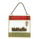 Glass Wall Hanging with Hamsa and Jerusalem