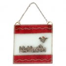 Glass Wall Hanging with Dove Above Jerusalem