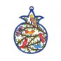 Yair Emanuel Laser Cut Hand Painted Pomegranate Wall Hanging with Birds