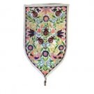 Yair Emanuel Shield Tapestry in Oriental Design (Large/ White)