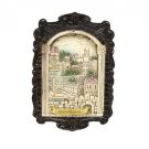 Antique Plate in Window Shape with Jerusalem in Russian
