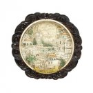 Antique Plate with Jerusalem Depiction and Black Edge
