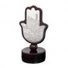 Hazorfim Wood and Silver Jerusalem Hamsa