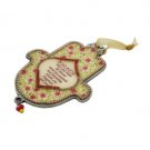 12 Centimeter Hamsa Made from Pewter with Hand Painted Floral Design