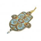 12 cm Hand Decorated Magen David Hamsa