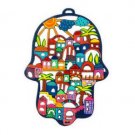 Yair Emanuel Hamsa Wall Hanging with Sunny Jerusalem