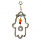 Small Pewter Hollow Hamsa with Flower Beads