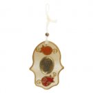Large Glass Hamsa with Pomegranates