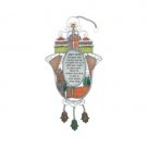 28 Centimeter Stained Glass Hamsa with the Business Blessing in Hebrew