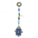 Metal Hamsa with Shma Israel and Blue Beads