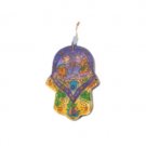 Small Hamsa by Yair Emanuel with Birds in Glass