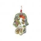 Glass Hamsa by Yair Emanuel with Species of Israel