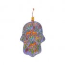 Hamsa with Gazelles and Birds by Yair Emanuel in Glass