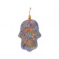 Hamsa with Gazelles and Birds by Yair Emanuel in Glass