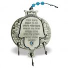 Pewter Hamsa Wall Hanging with the House Blessing in Hebrew