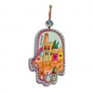 Yair Emanuel Small Tower of David Hand-Painted Hamsa on Wood