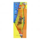 25x72 cm. Multicolor Paper Illustrated Map of Israel