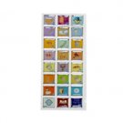Rectangular Aleph Bet Stickers with Judaica Items