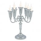 Nickel Candelabra with Seven Branches and Diamond Patterns