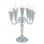 Nickel Candelabra with Seven Branches and Diamond Patterns