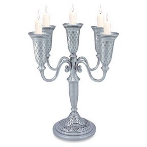 Pewter Candelabra with Five Branches and Jerusalem