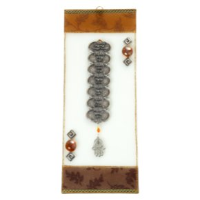 Glass Kabbalah Blessing with Falling Leaves