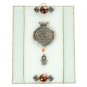 Glass Jewish Home Blessing with Hamsa and White Flowers