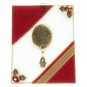 Glass Jewish Home Blessing with Hamsa and Red Stripes