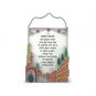 16x12 Centimeter Business Blessing with Stained Glass Jerusalem and Hamsa