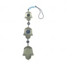 Hanging mobile in nickel with three Hamsas