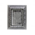 Hebrew Business Blessing with Jerusalem and Floral Pattern Metal Frame