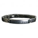 Stainless Steel Bracelet with Chain Links and Engravings