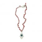 Set of 12 20 cm red and silver braided bracelets with Hamsa