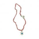 20 cm set of 12 metal red and silver string bracelets with Star of David pendant