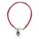 20 cm set of twelve red braided bracelets with silver Hamsa