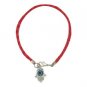 20 cm set of twelve red braided bracelets with silver Hamsa