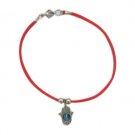 20 cm set of twelve red string bracelets with shimmering stones