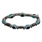 Hematite and Glass Beaded Bracelet with Silver Colored Accents
