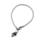 20 cm set of 20 white bracelets with silver Hamsa's