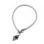 20 cm set of 20 white bracelets with silver Hamsa's