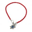 20 cm set of twelve red braided bracelets with silver Star of David