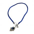 20 cm set of twelve blue bracelets with silver Hamsa