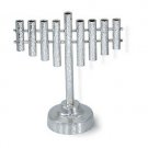 Sterling Silver Hanukkah Menorah with Hammered Pattern and Bar Candleholders