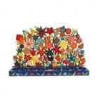 Yair Emanuel Multicolor Flower Menorah with Lazer Cut in Metal