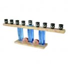 Menorah in Glass and Stone with Stars of David