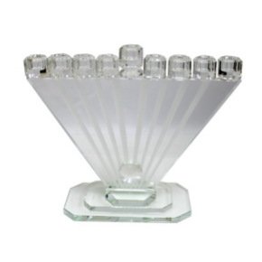 Hanukkah Menorah with Diamond Shape in Crystal